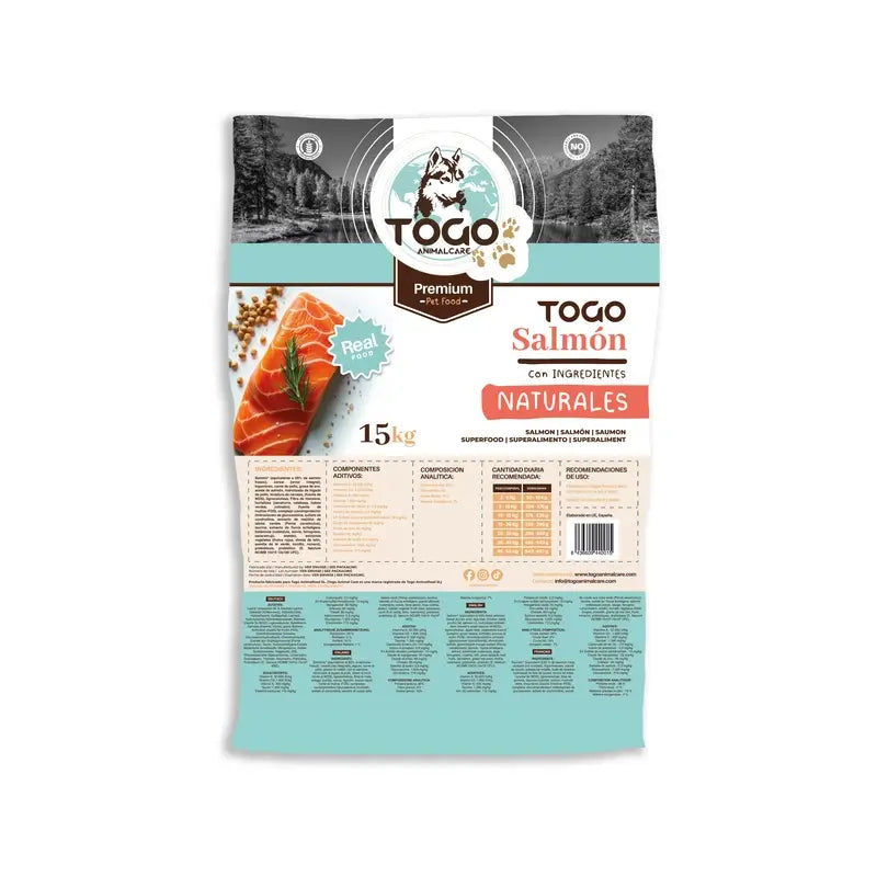 Togo Aliment pour chiens au saumon naturel hypoallergénique, 15 kg