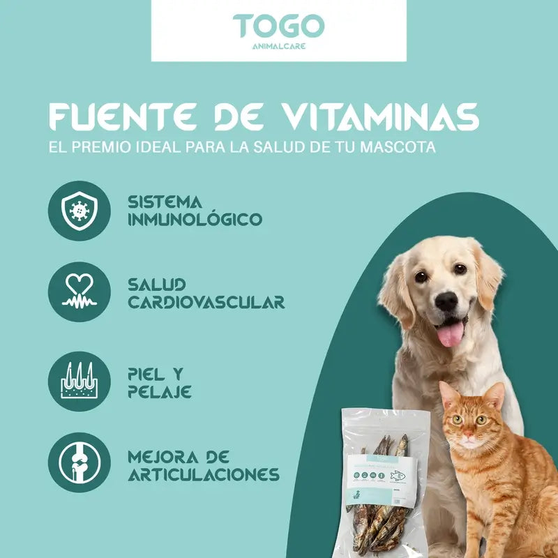Togo Snack Anchois séchés naturels, paquet de 3 unités