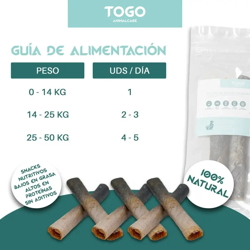 Togo Snack Natural Salmon Rolls, paquet de 2 unités