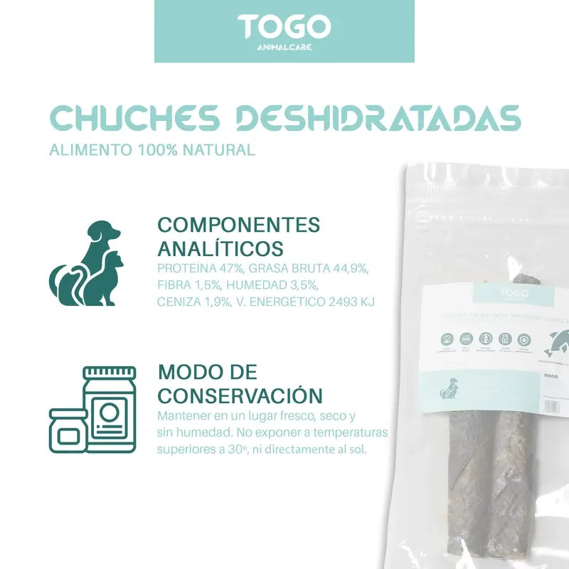 Togo Natural Snack Salmon Rolls, paquet de 3 unités
