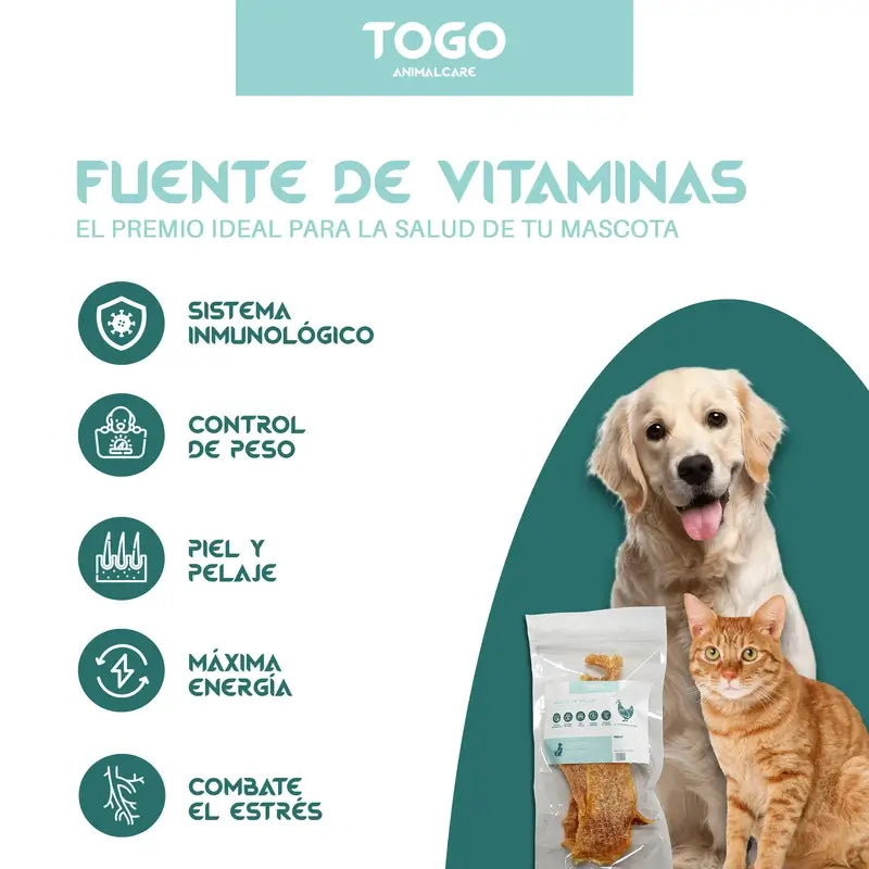 Togo Snack Natural Chicken Strips, paquet de 2 unités