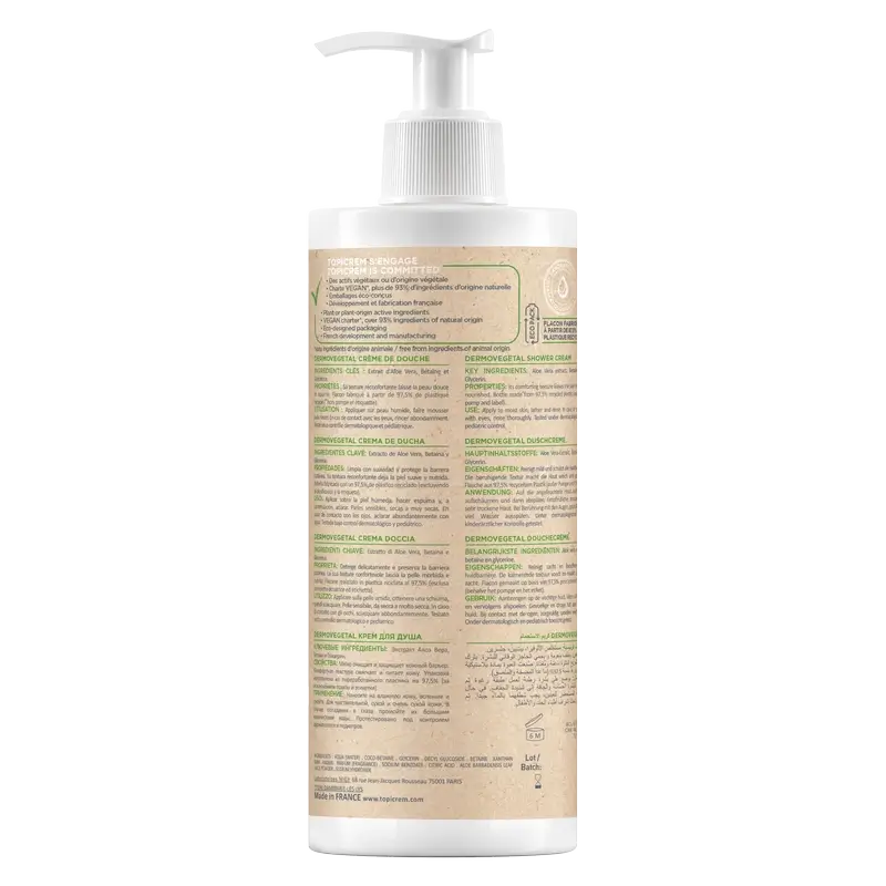 Topicrem Dermovegetal Crème de douche, 390 ml