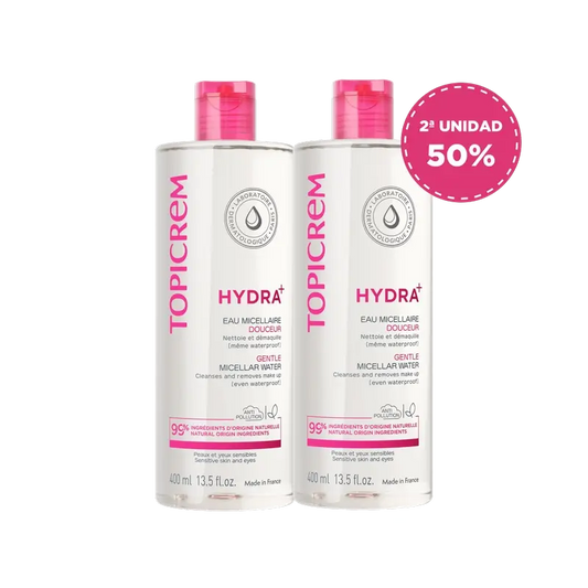Topicrem Hydra+ Pack d'eau micellaire douce, 2x400 ml