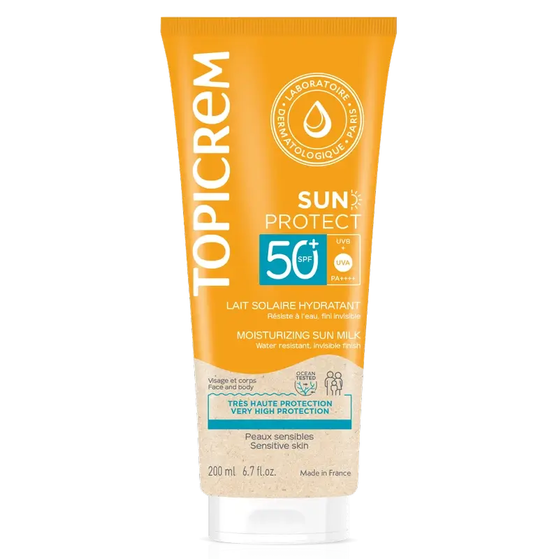 Topicrem Lait solaire Spf50+, 200 ml