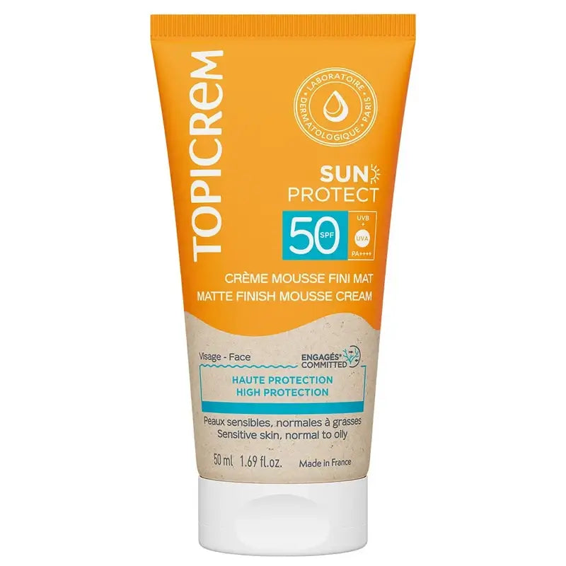 Topicrem Sun Protect Matte Finish Mousse Cream Spf50 50 Ml