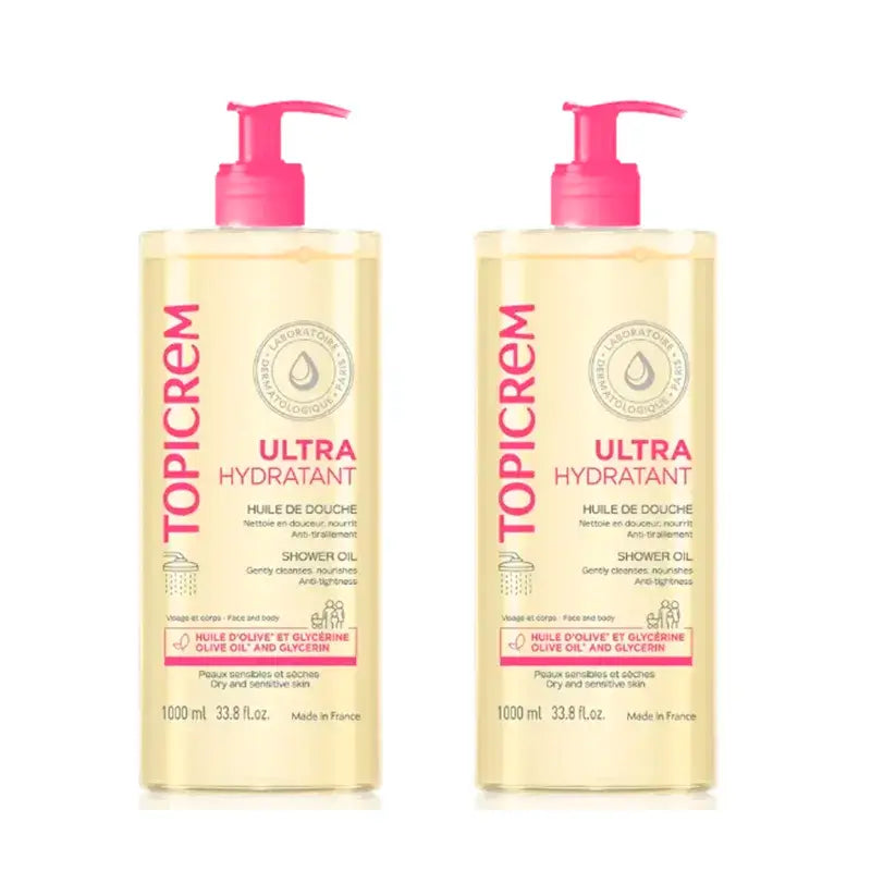 Huile de douche Topicrem Uh, paquet de 2 x 1000 ml