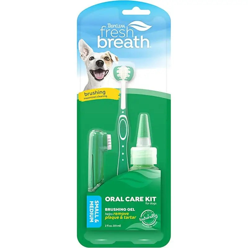 Tropiclean Fresh Breath Dental Hygiene Kit for Small and Medium Dogs