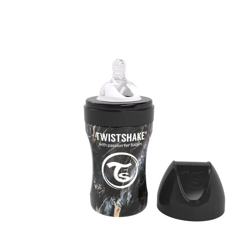 Twistshake Anti-Colic Steel Bottle Black , 260 ml