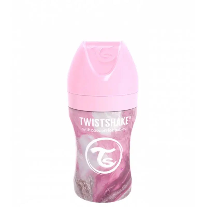 Twistshake Anti-Colic Steel Baby Bottle Pink, 260 ml