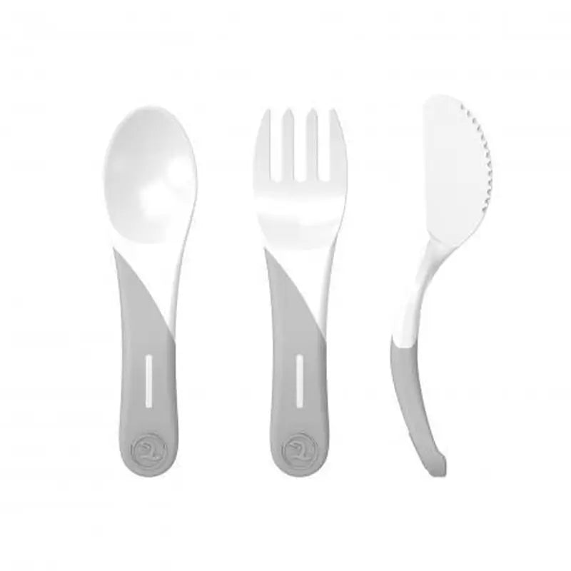 Twistshake Learning Cutlery White 6+M