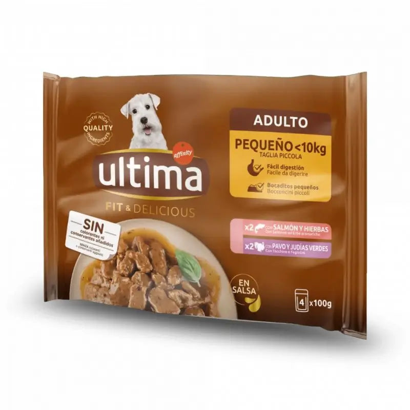 Ultima Comida Húmeda Ud Mini Wet Multipouch Saumon & Dinde, 400 g