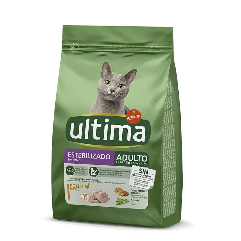 Ultima, croquettes pour chats stérilisés au poulet, 1,5 kg