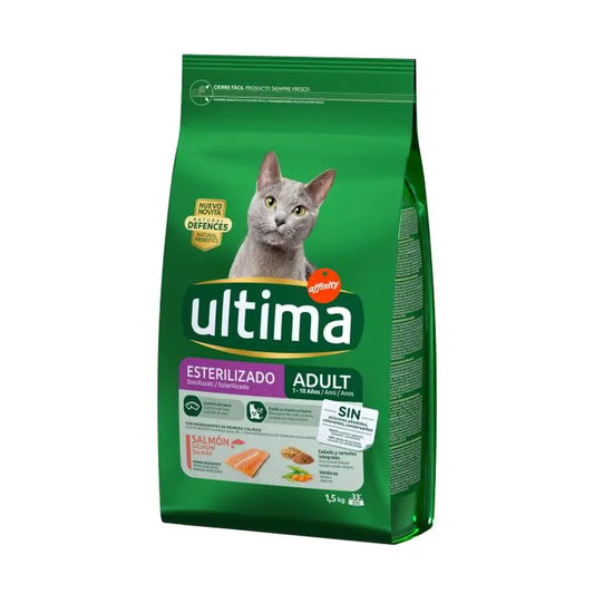 Ultima Cat - Croquettes pour chats stérilisés au saumon, 1,5 kg