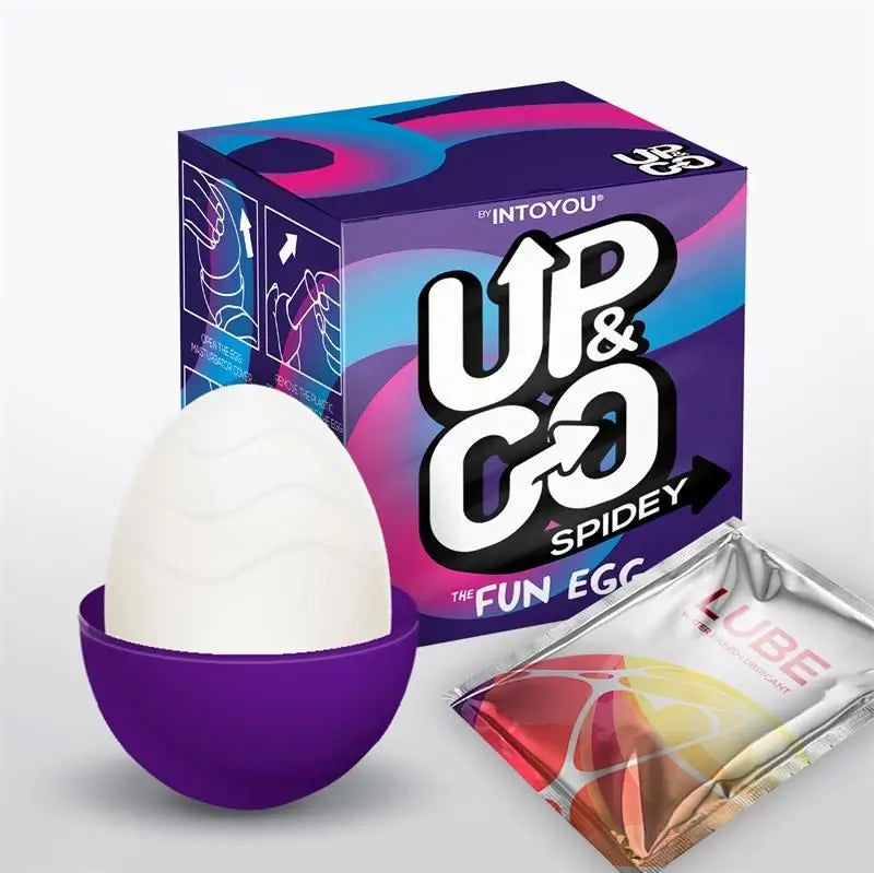 Up&Go Spidey Elastic Masturbator Egg Silicone Purple