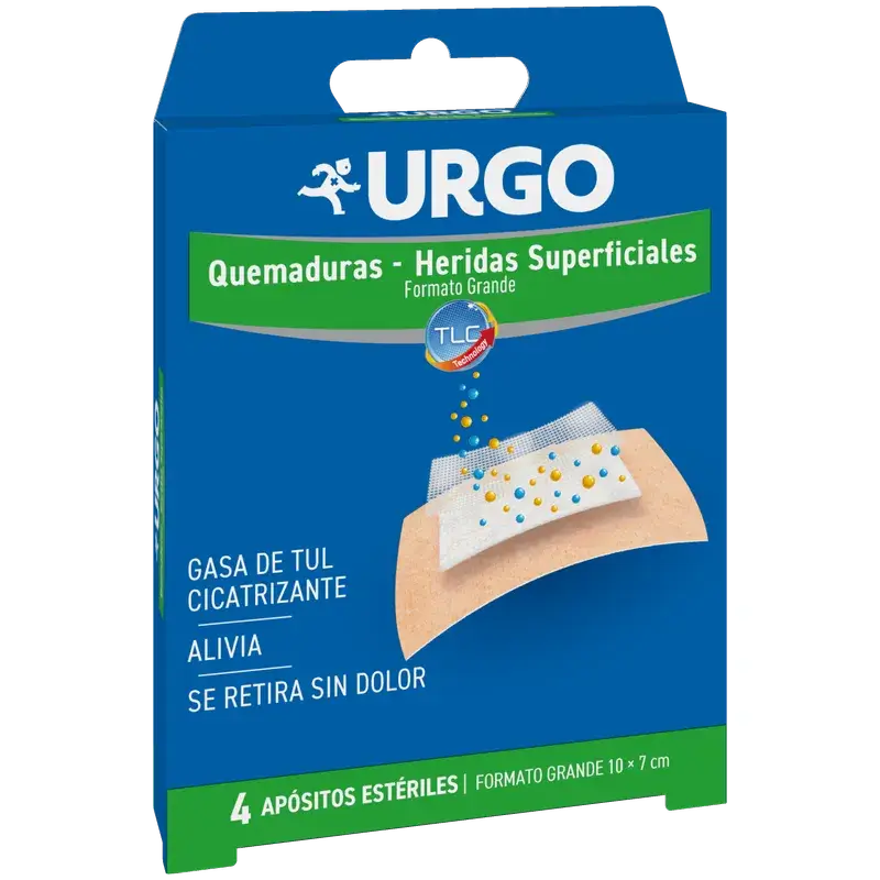Urgo Pansement stérile pour brûlures et plaies superficielles, 10 x 7 cm