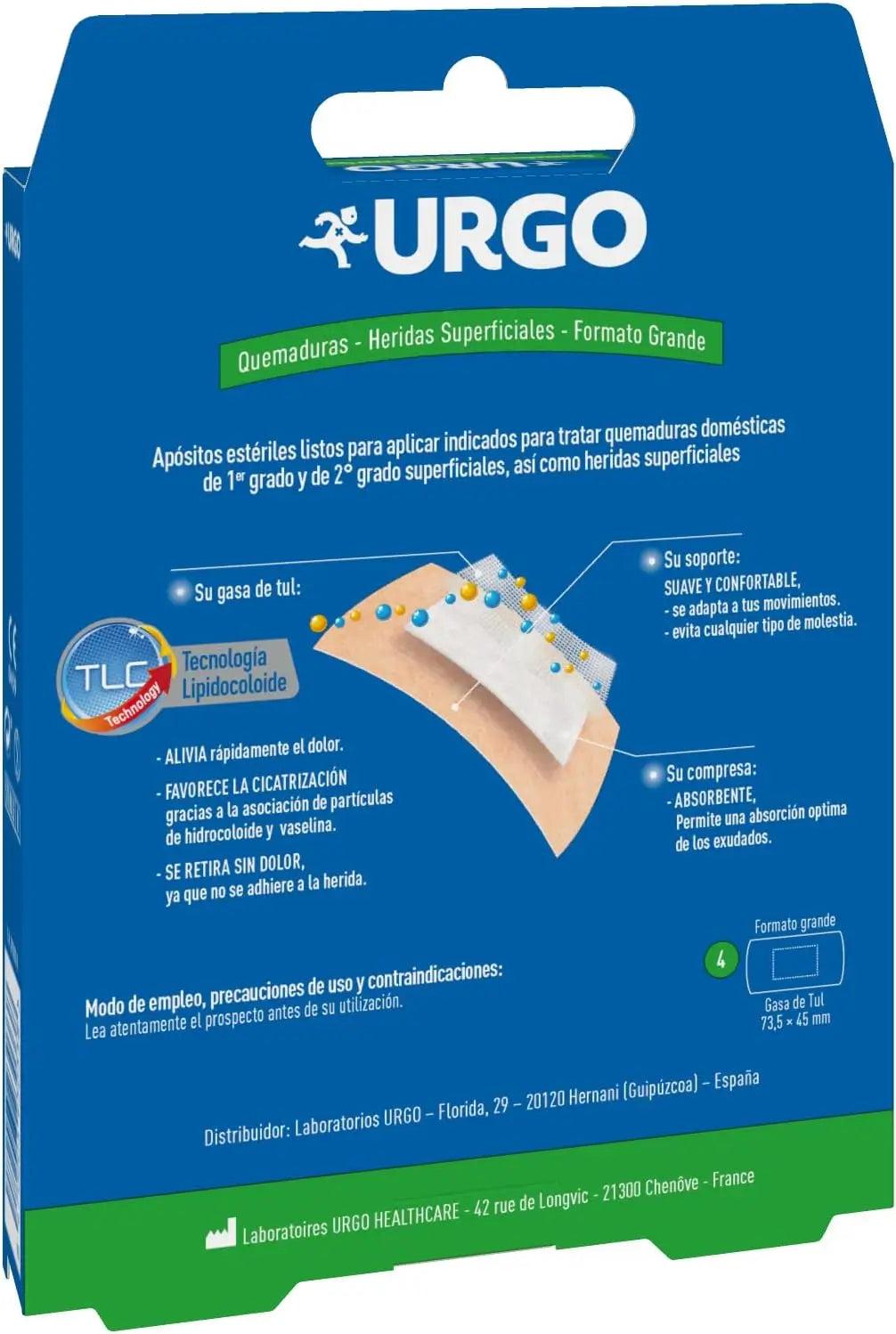 Urgo Sterile Dressing For Burns And Superficial Wounds, 10 X 7 Cm