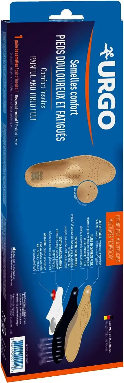 Semelle Urgo Comfort pour pieds fatigués et douloureux, Taille 36-38
