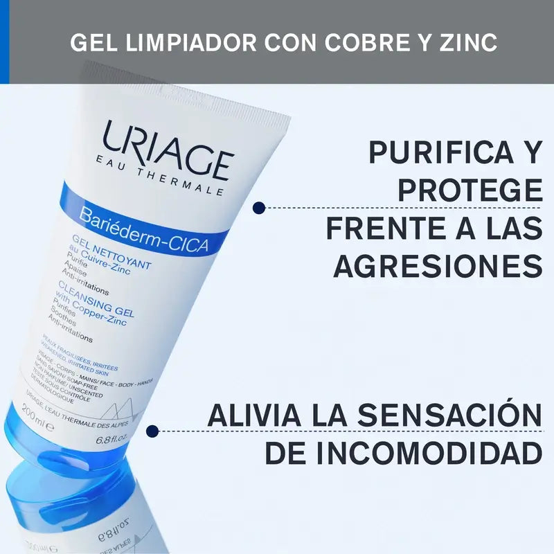 Gel nettoyant Bariéderm Cica d'Uriage, 200 ml