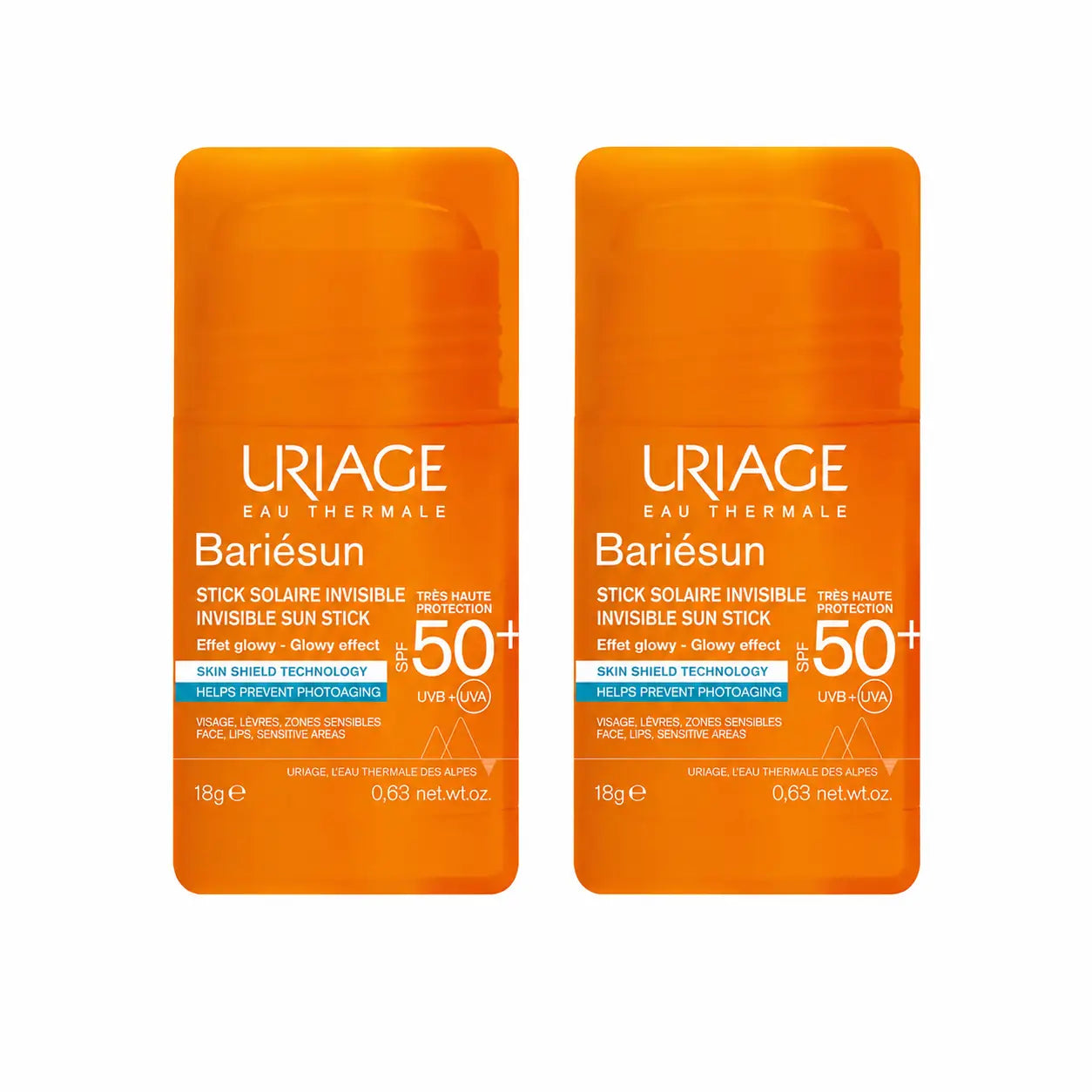 Uriage Bariésun Crème solaire en stick SPF 50+ 8 g, lot de 2