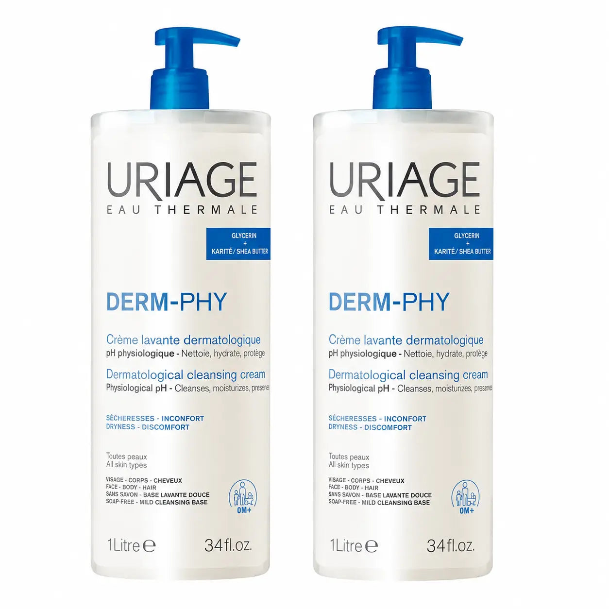 Uriage Crème lavante 1 000 ml, lot de 2