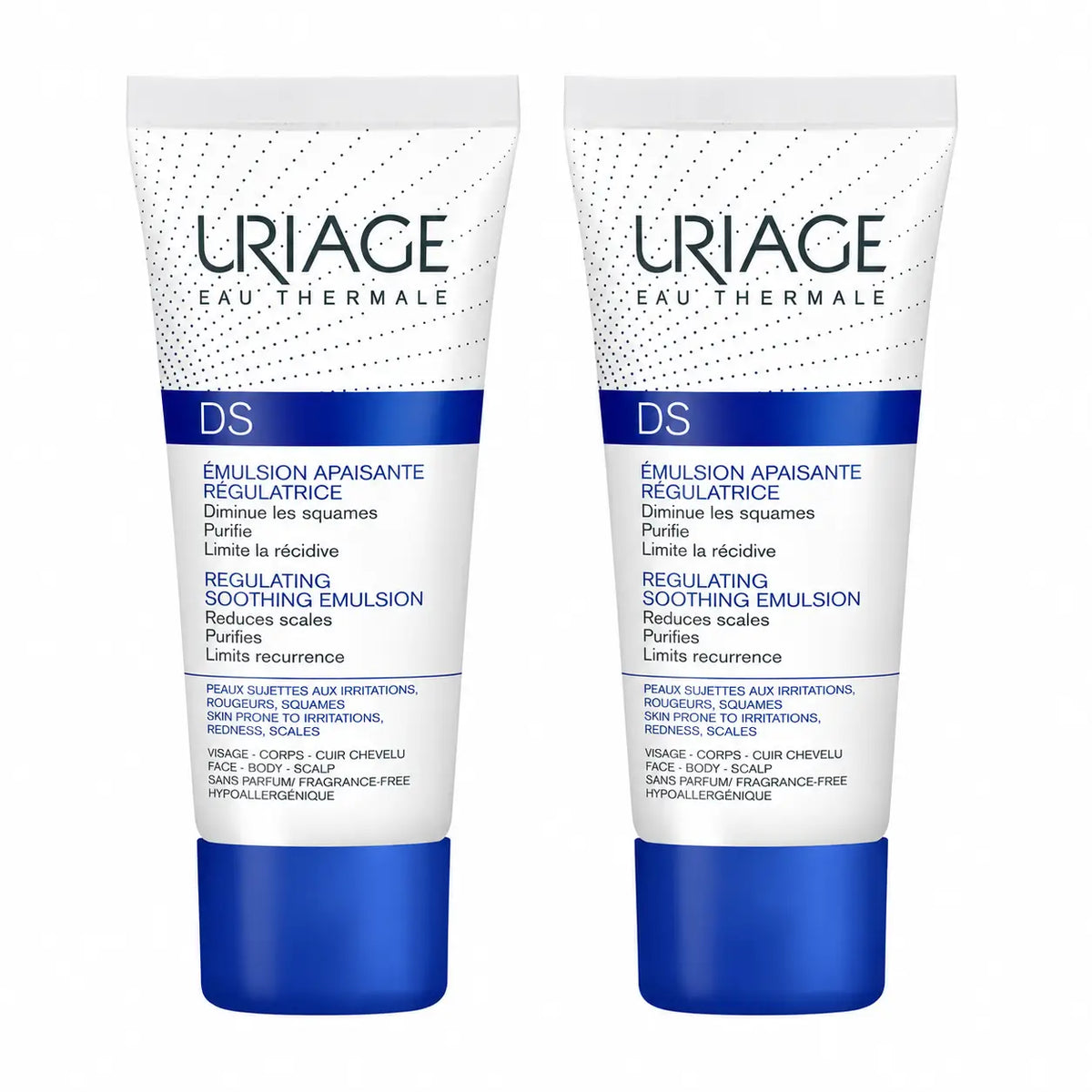 Uriage DS Émulsion apaisante 40 ml sans parfum, lot de 2