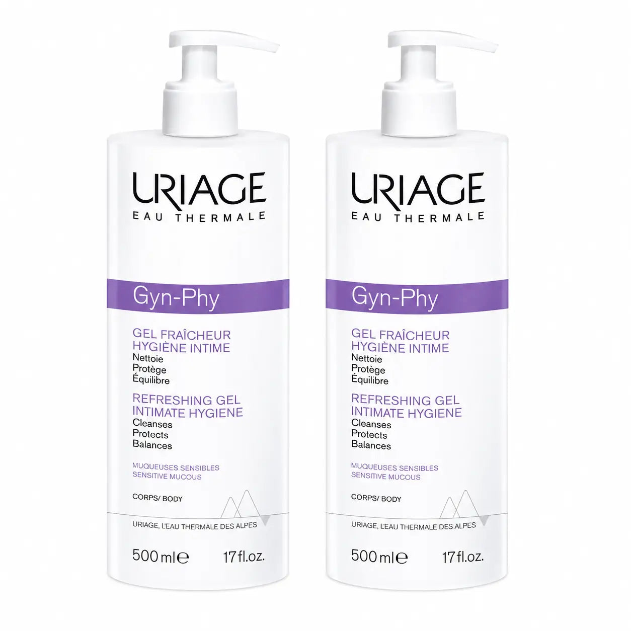 Gel intime Uriage Gynphy, 500 ml, lot de 2