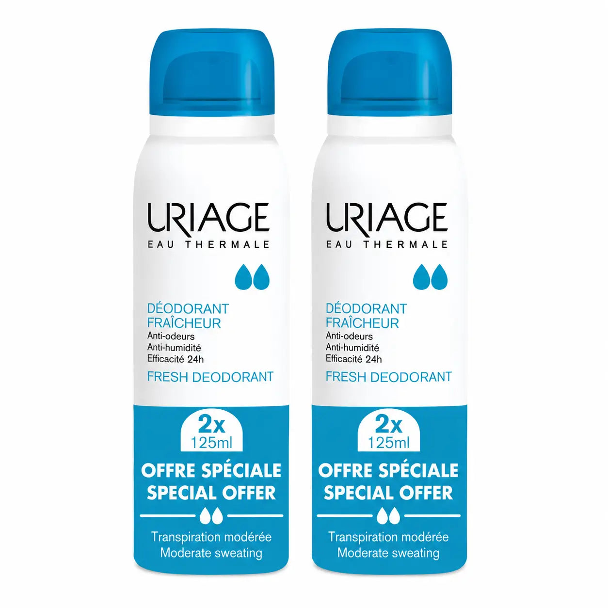 Promotion Uriage : Déodorant Fraîcheur, 125 x 2 ml, lot de 2
