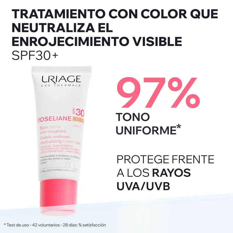 Uriage Roséliane Cc Cream Spf30 Crème colorée pour les peaux sensibles, rouges, rosacées et hyper-réactives, 40 ml