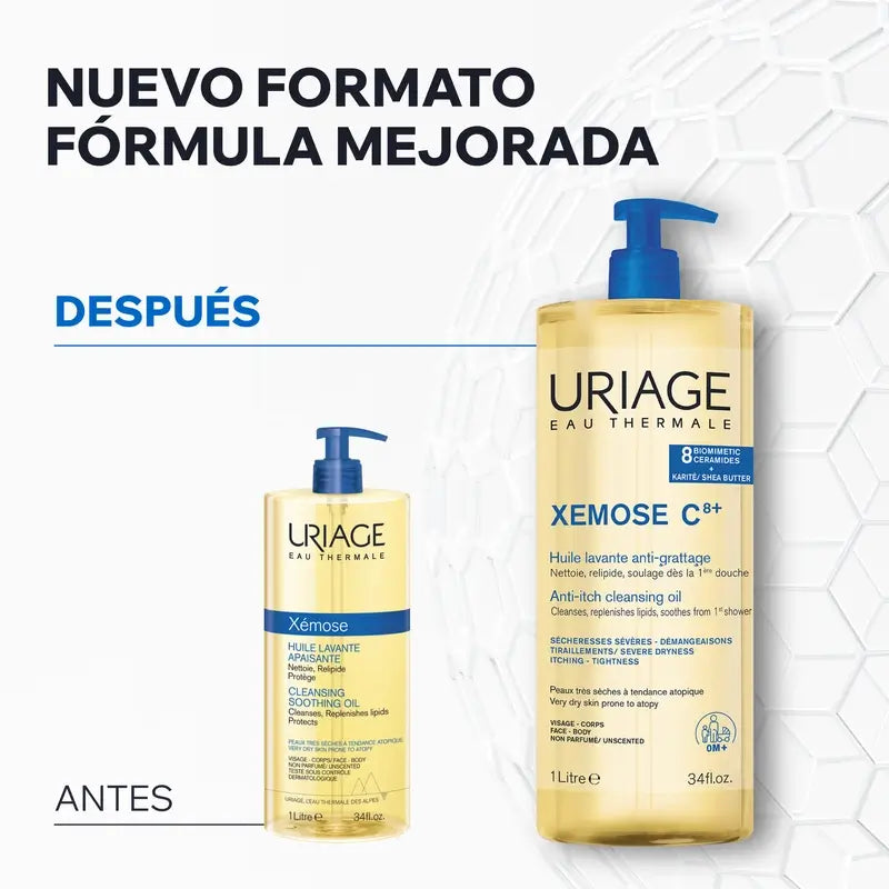 Huile démaquillante anti-démangeaisons Xemose C8+ d'Uriage 500ml