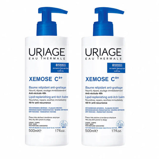 Uriage Xemose C8+ Baume relipidant anti-démangeaisons 500 ml, lot de 2