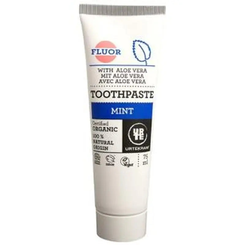 Urtekram Mint-Aloe Toothpaste With Fluoride 75Ml. Eco Vegan