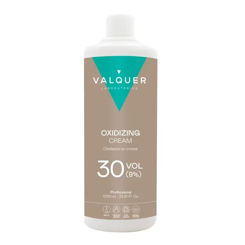 Valquer Agua Oxigenada 30 Vol (9%) - Oxydant professionnel pour cheveux, 1 L