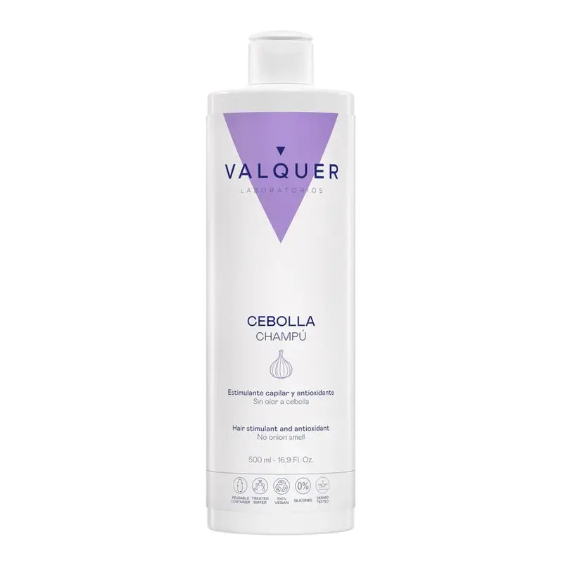Valquer Shampooing à l'oignon - Revitalisant, antioxydant et purifiant, 500 ml
