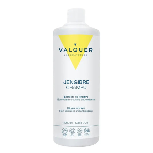 Valquer Ginger Strong Shampooing au gingembre - Antipelliculaire, revitalisant et fortifiant, 1 L