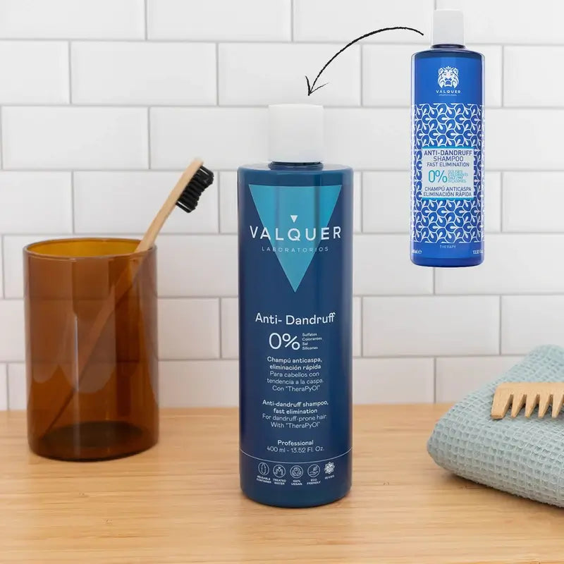 Valquer Hair Care Shampooing antipelliculaire, élimination rapide, 400 ml
