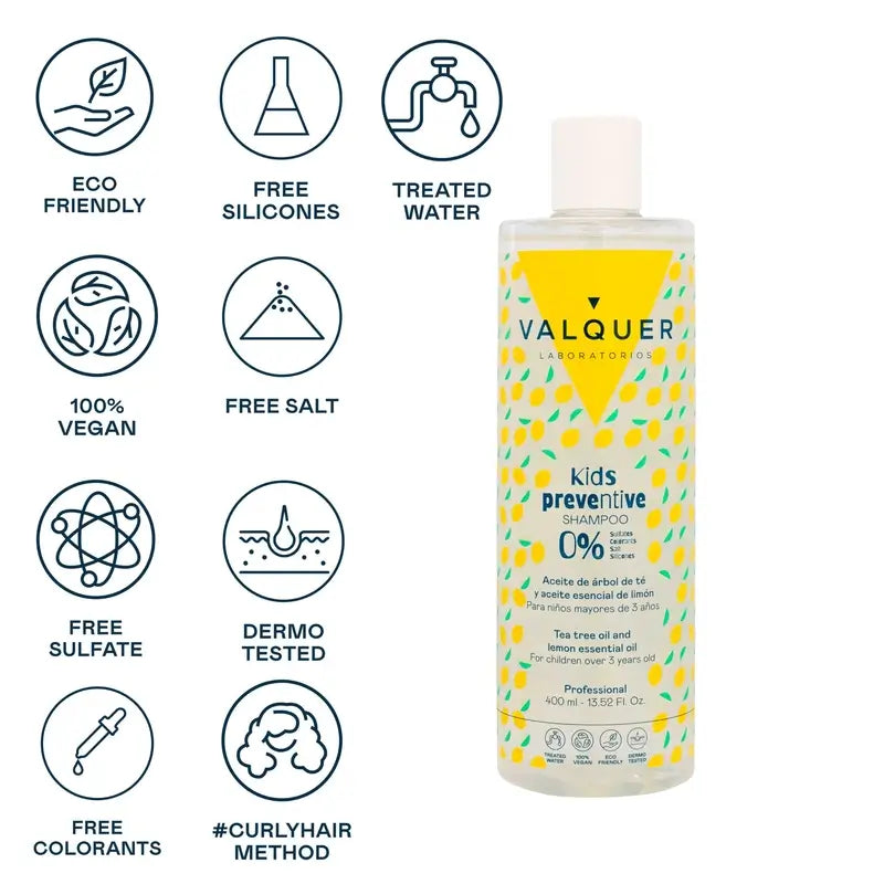 Valquer Hair Care Shampooing préventif pour enfants, 400 ml