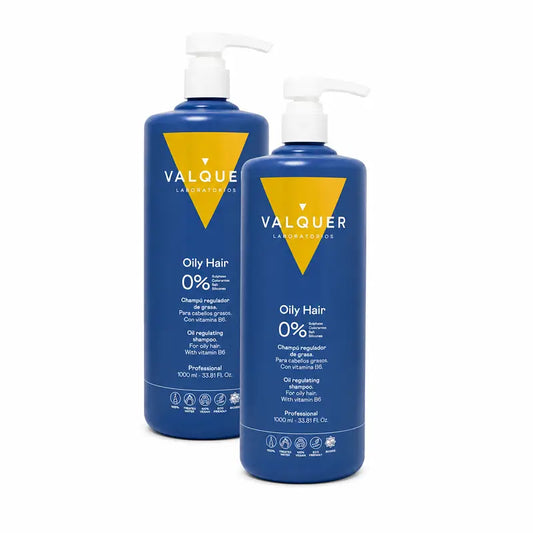 Valquer Hair Care Shampooing régulateur de graisse, paquet de 2 x 1000 ml