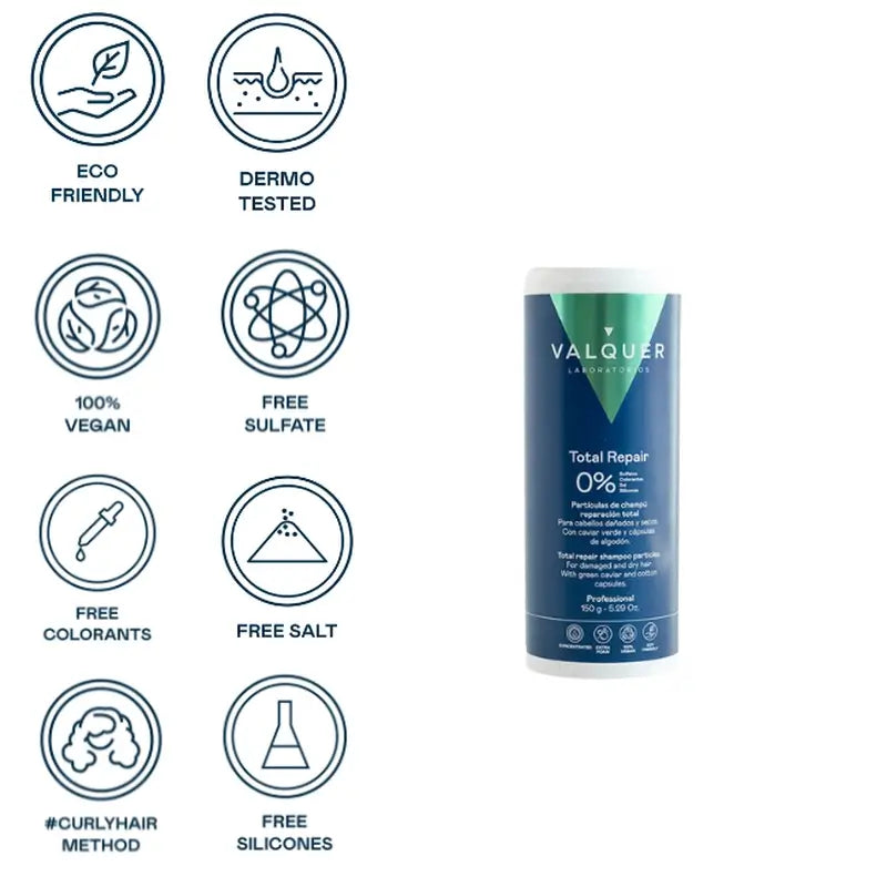 Valquer Hair Care Total Repair Shampooing Particules, 150 gr