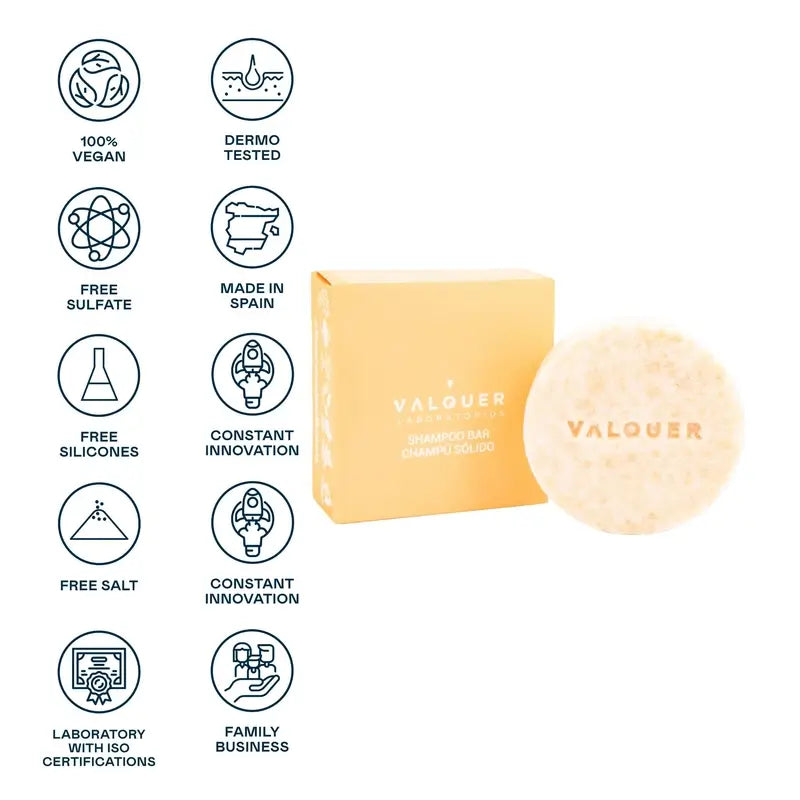 Valquer Hair Care Sunset Family Shampooing solide, 50 gr