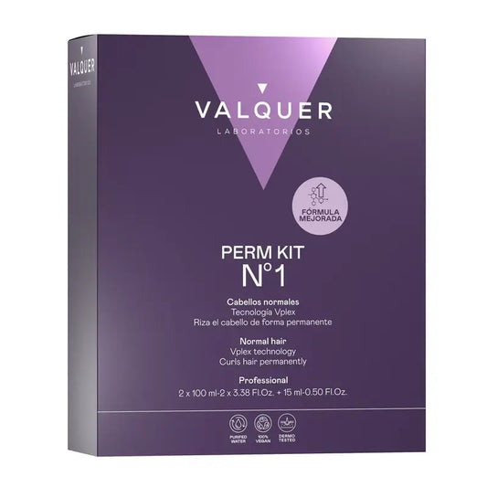 Valquer Professional Perming Kit No. 1 - Cheveux normaux - Boucles durables en 3 étapes