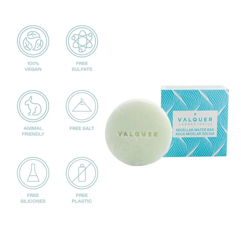 Valquer Skin Care Ice Solid Eau micellaire pour tous types de peau, 50 gr