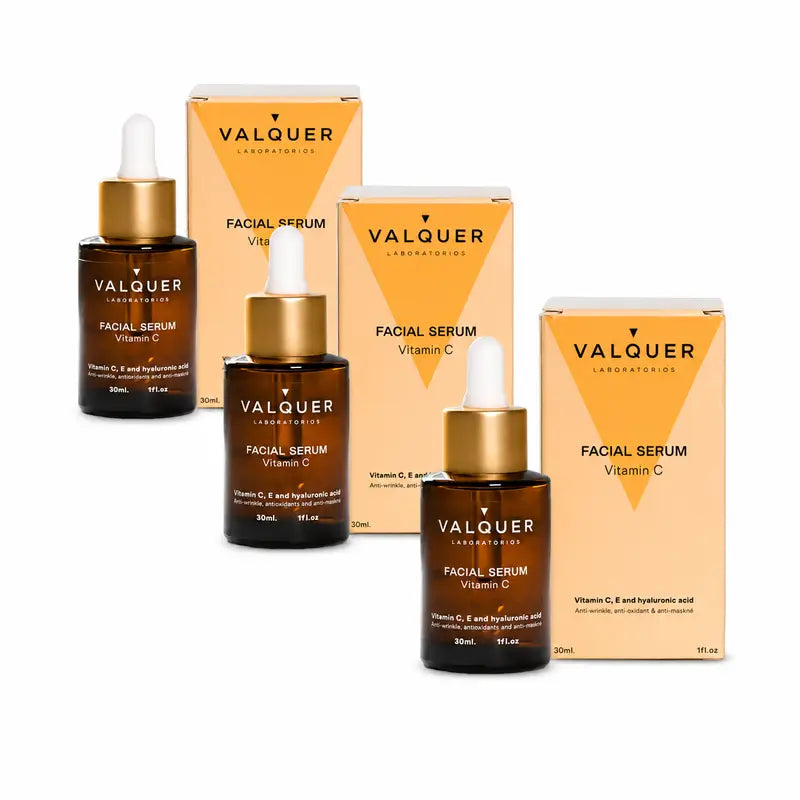 Valquer Skin Care Sérum facial à la vitamine C, paquet de 3 x 30 ml