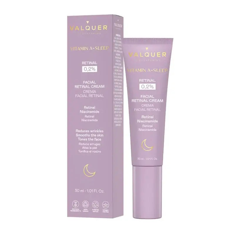 Valquer Vitamin A-Sleep Crème pour le visage à base de rétine 0,2 %, 30 ml
