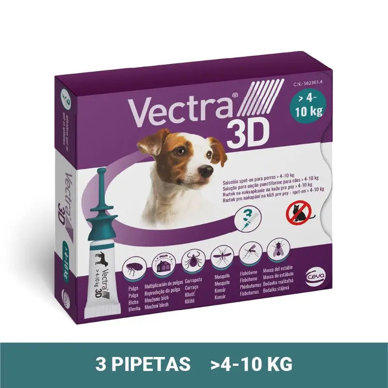 Vectra 3D Dog 4-10 kg 3 Pipettes