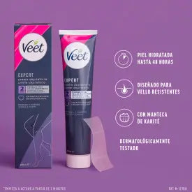 Veet Expert Crème dépilatoire pour femmes, corps et jambes, 200 ml