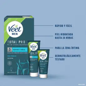 Veet Men Kit crème dépilatoire pour hommes, 100 ml + baume post-épilation, 50 ml