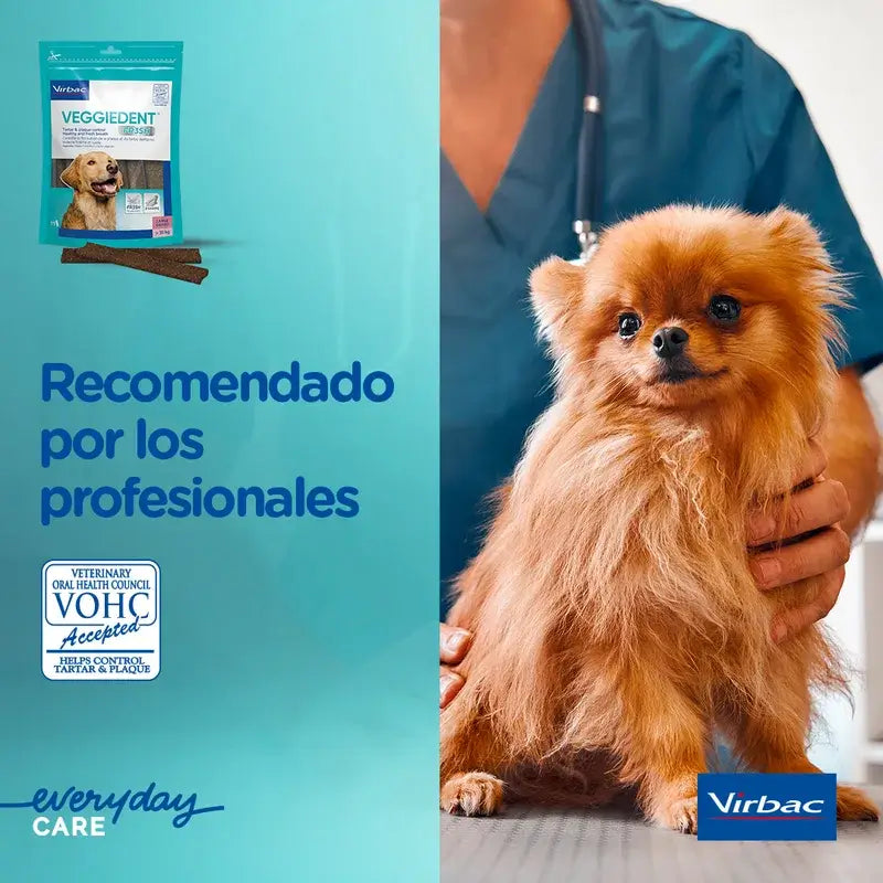 Virbac Veggiedent Fr3sh M, Snacks dentaires pour chiens de taille moyenne