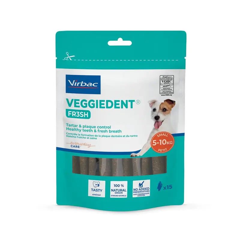 Virbac Veggiedent Fr3sh S, Snacks dentaires pour chiens de petite race