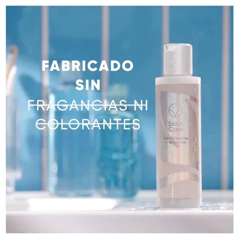 Venus Satin Care 2 en 1 gel nettoyant + épilation de la zone intime, 190 Ml