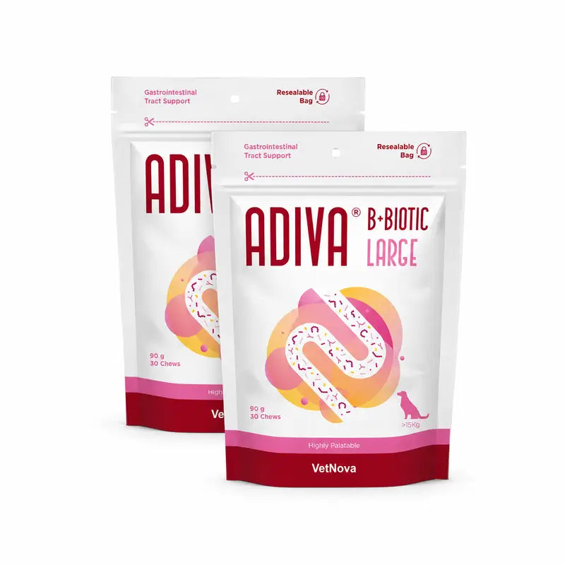 Vetnova Adiva B+Biotic Large, lot de 2 x 30 friandises à mâcher